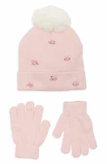 Capelli New York Kids' Rosette Beanie & Gloves Set