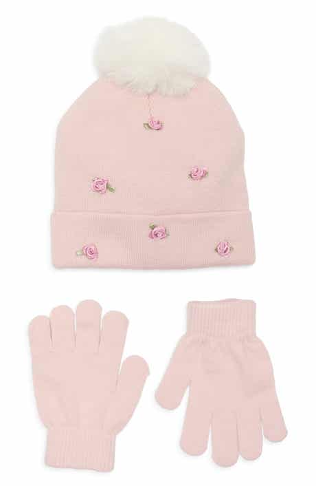 Capelli New York Kids' Rosette Beanie & Gloves Set