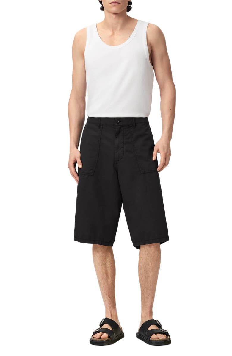 AllSaints Echo Relaxed Fit Shorts, Alternate, color, Orca Black