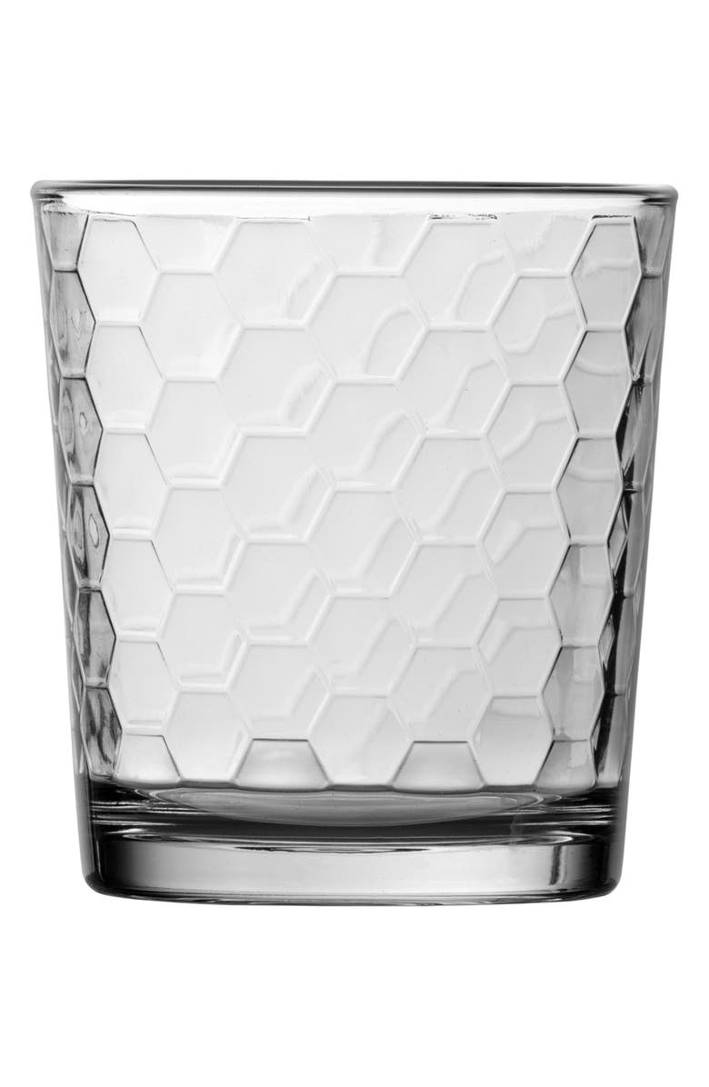 Fortessa Ornamento Favo Set of 12 Tumbler Glasses, Alternate, color, Clear