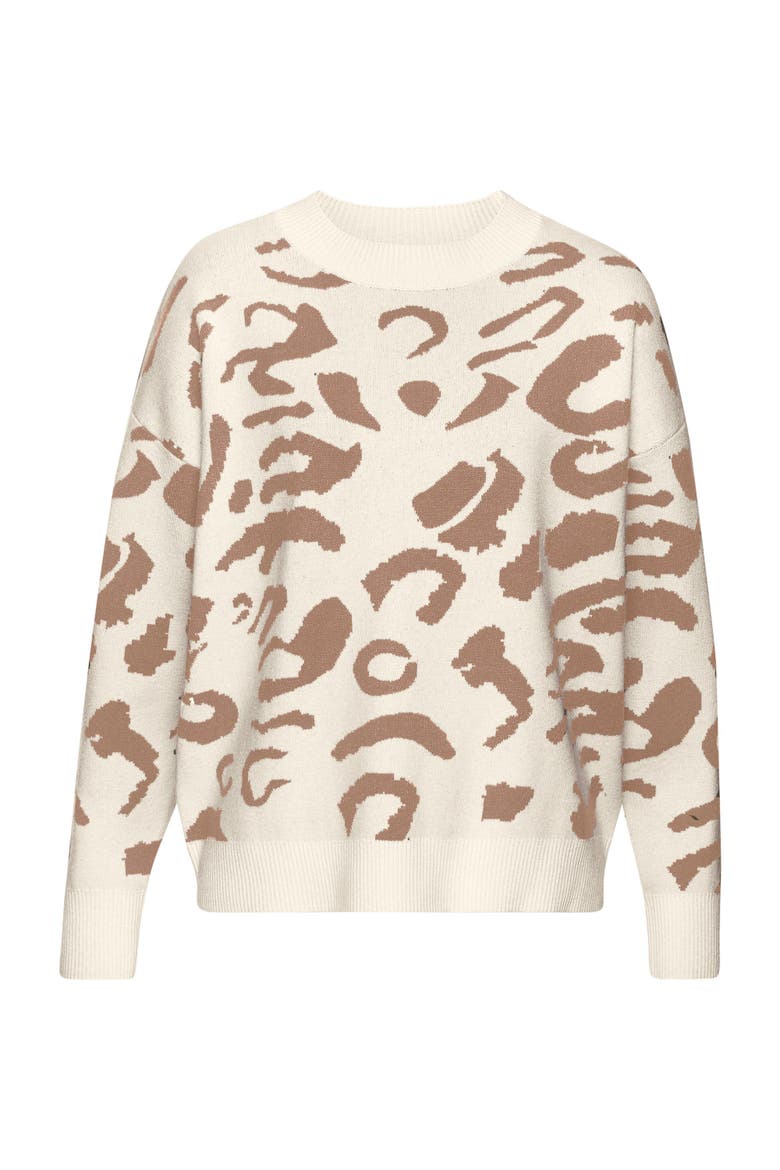 Leopard Print Sweater, Alternate, color, Ivory Camel