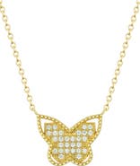 Lily Nily Kids' Cubic Zirconia Butterfly Pendant Necklace