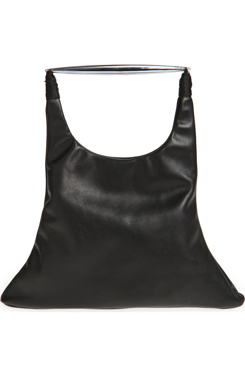 GRACE LING Spear Leather Top Handle Tote, Alternate, color, Black/ Silver