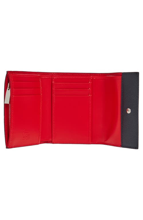 Christian Louboutin Groovy Calfskin Trifold Wallet In Navy