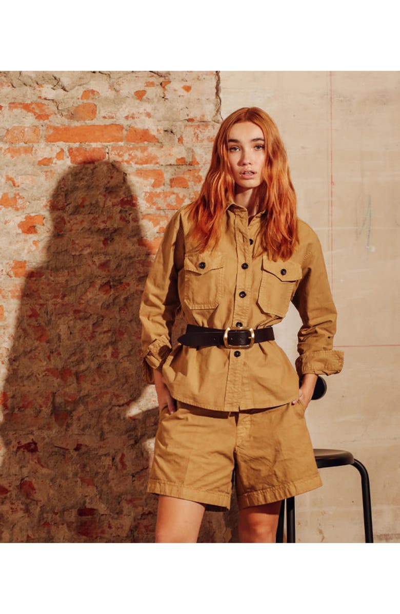 Fortela Cotton Twill Shorts, Alternate, color, Camel