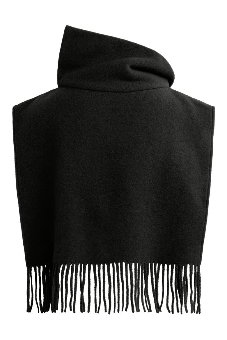 The Fringed Wool Vest, Alternate, color, BLACK