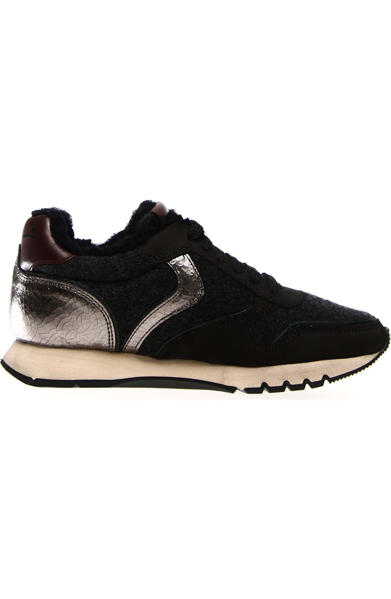 Voile Blanche Julia Genuine Shearling Jogger Sneaker, Alternate, color, Black Anthracite