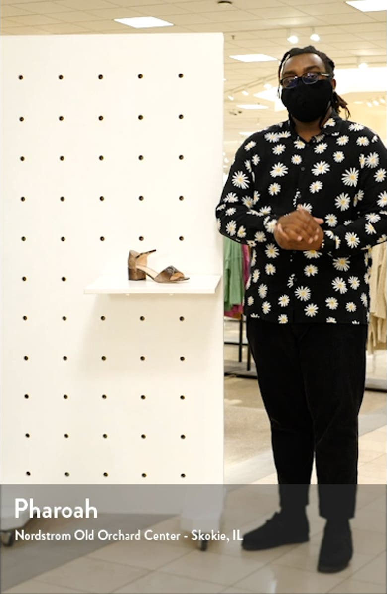 Snake Embossed Block Heel Sandal, sales video thumbnail