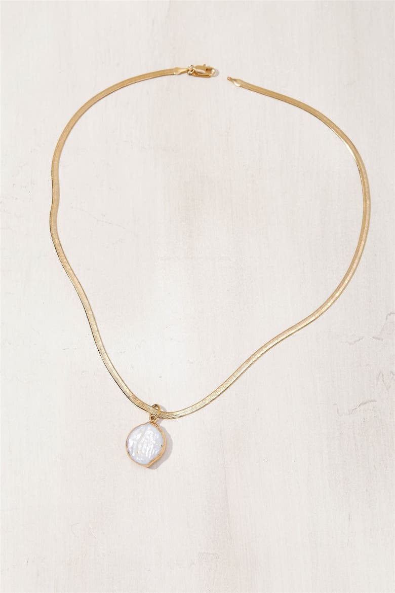 Serina Pearl Necklace, Alternate, color, Gold