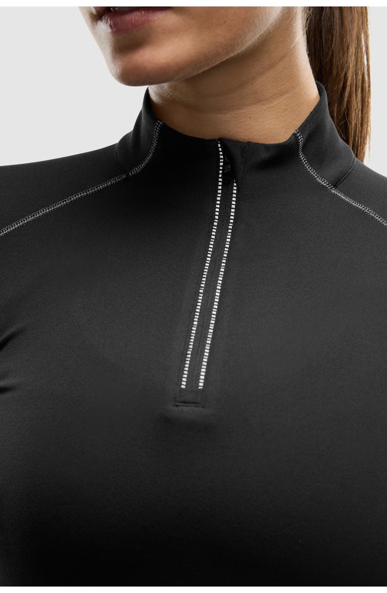 Peloton Women's Active Brushed Jersey ¼ Zip, Alternate, color, Black