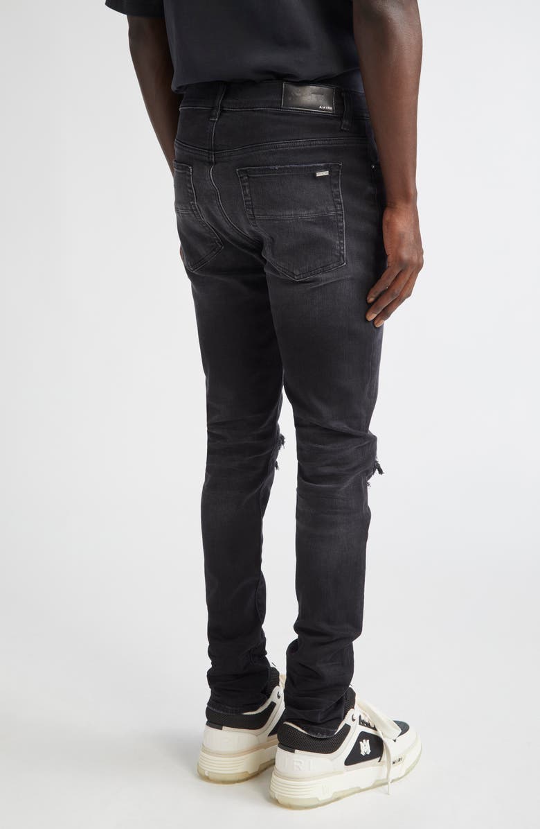 AMIRI MX1 Ultrasuede Patched Skinny Jeans, Alternate, color, Vintage Black