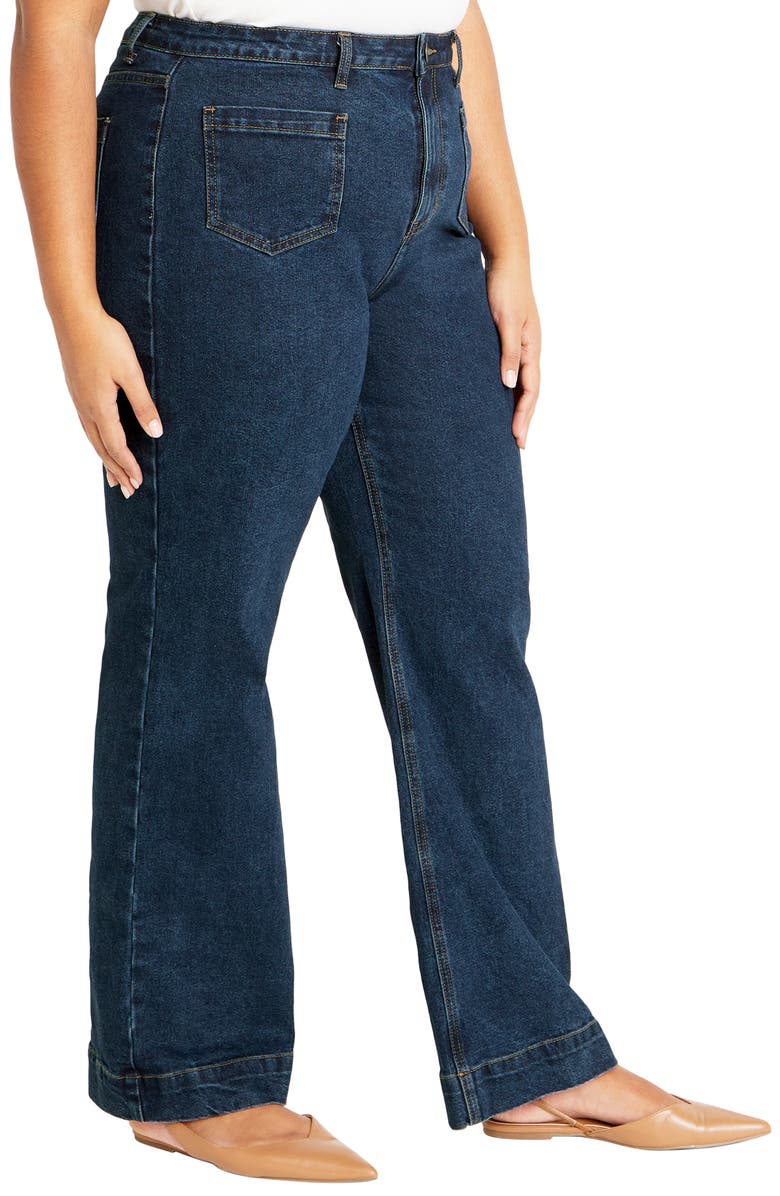 City Chic Amber Patch Pocket Flare Jeans, Alternate, color,