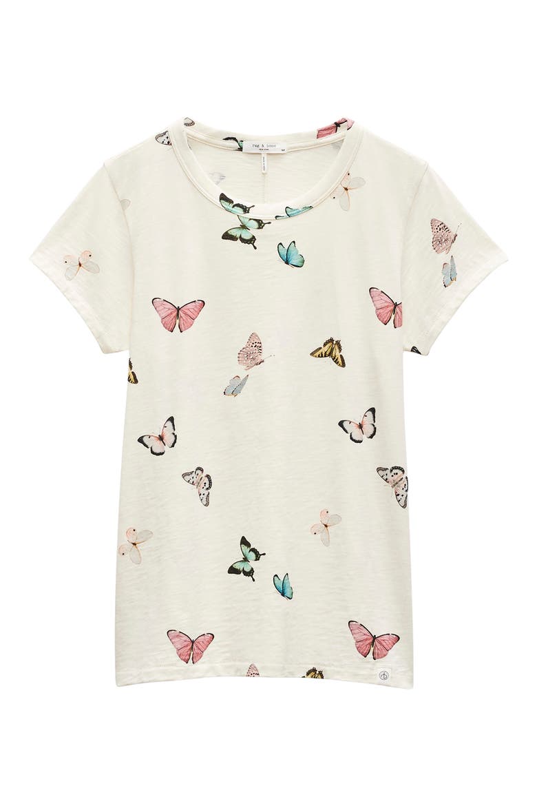 Ozzy Butterfly Print Cotton Blend T-Shirt, Alternate, color, IVORY MULTI