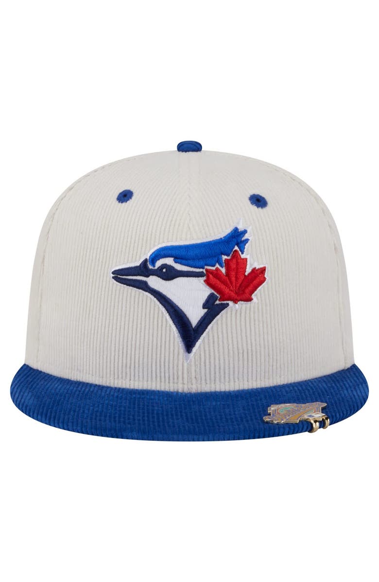 New Era Men's New Era Cream/Royal Toronto Blue Jays Two-Tone Corduroy 59FIFTY Fitted Hat, Alternate, color, 