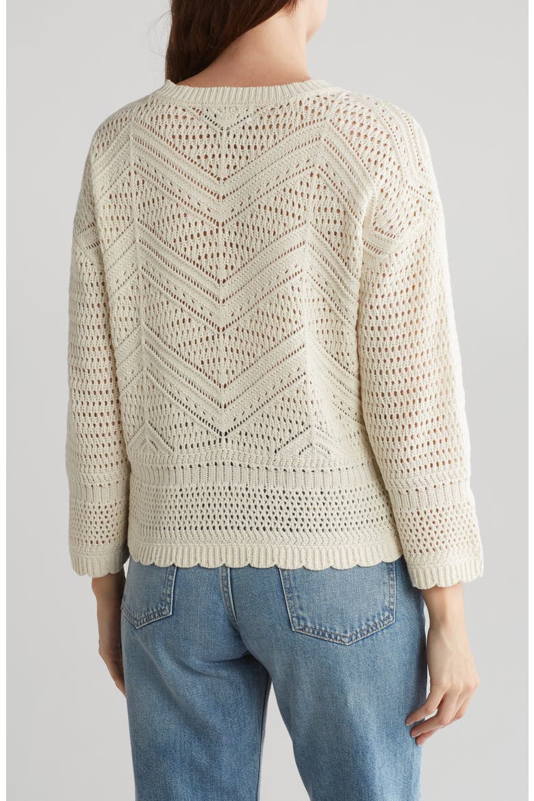Eliana Openwork Sweater, Alternate, color, ANTIQUE WHITE