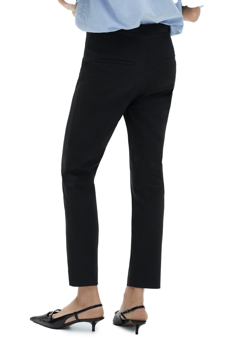 Straight Leg Ankle Pants, Alternate, color, BLACK