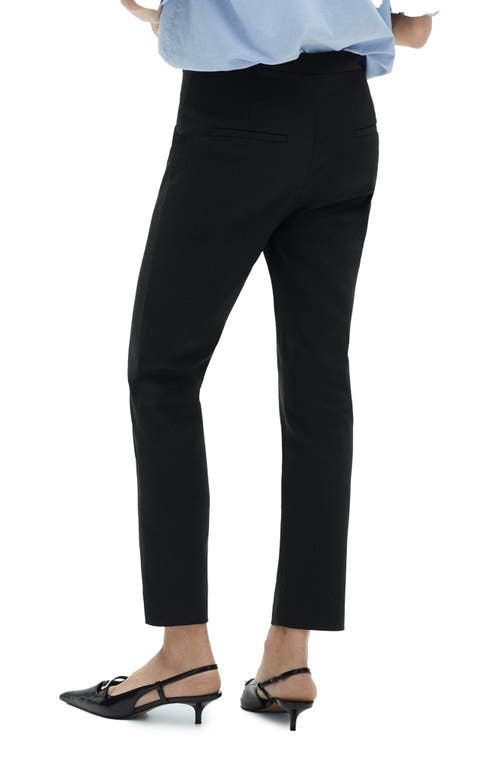 Mango Straight Leg Ankle Pants In Black