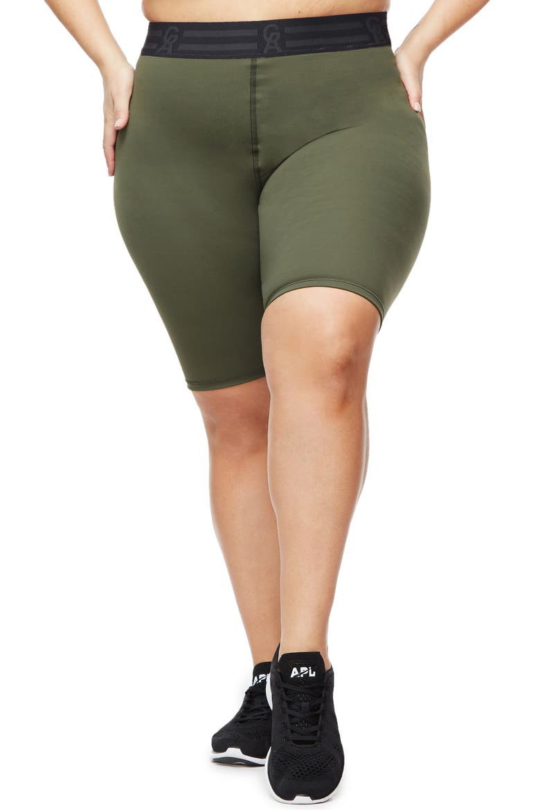 Icon High Waist Bike Shorts, Alternate, color, OLIVE002