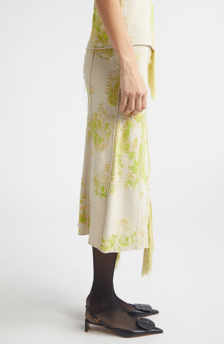 Erdem French Fray Floral Jacquard Pencil Skirt, Alternate, color, Chartreuse