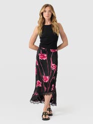 Saint + Sofia Harper Lace Midi Skirt