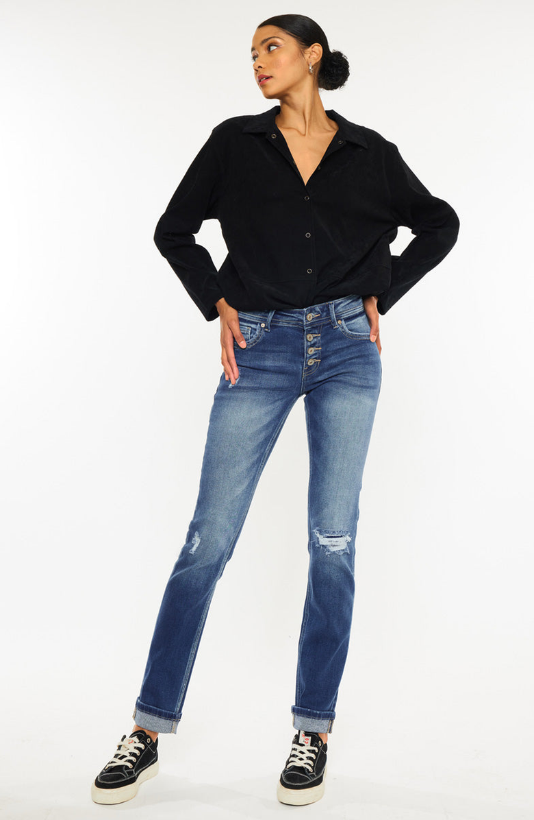 KanCan Eternity Mid Rise Slim Straight Leg Jeans, Alternate, color, Medium Wash