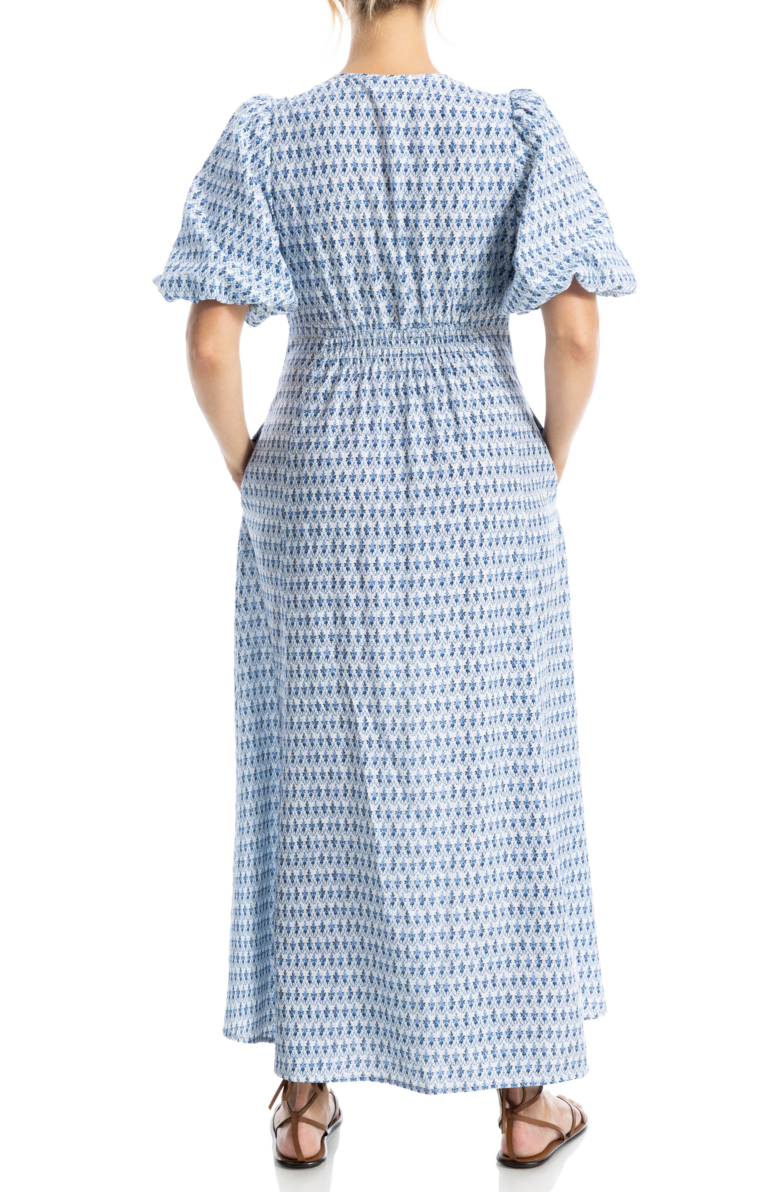 Bubble Sleeve Maxi Dress - image 2