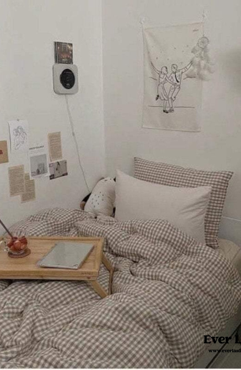 Ever Lasting Gingham Bedding Set, Alternate, color, Brown Gingham, Fitted