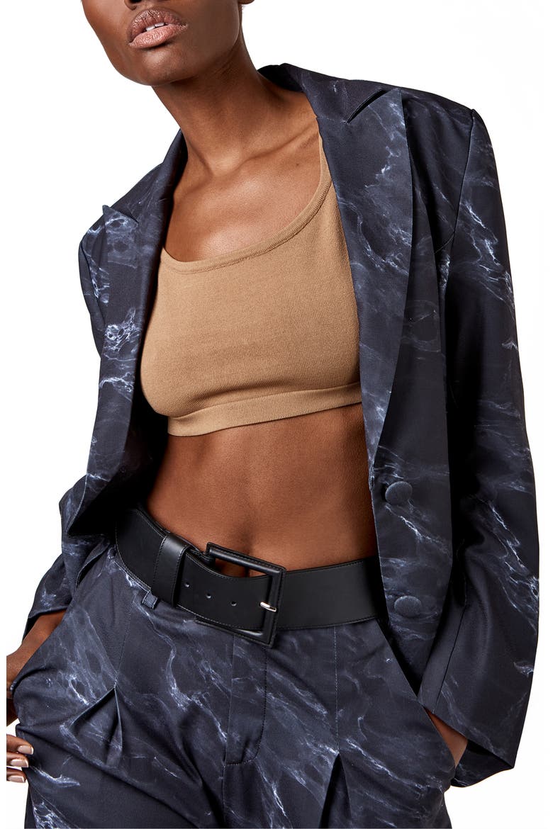 Jessica Marbled Boyfriend Blazer, Main, color, BLACK