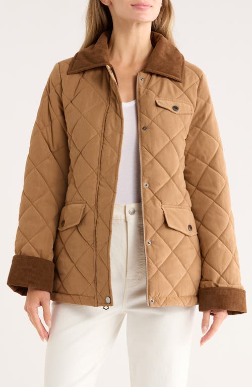 Lucky Brand Hunting Diamond Quilted Jacket In Brown