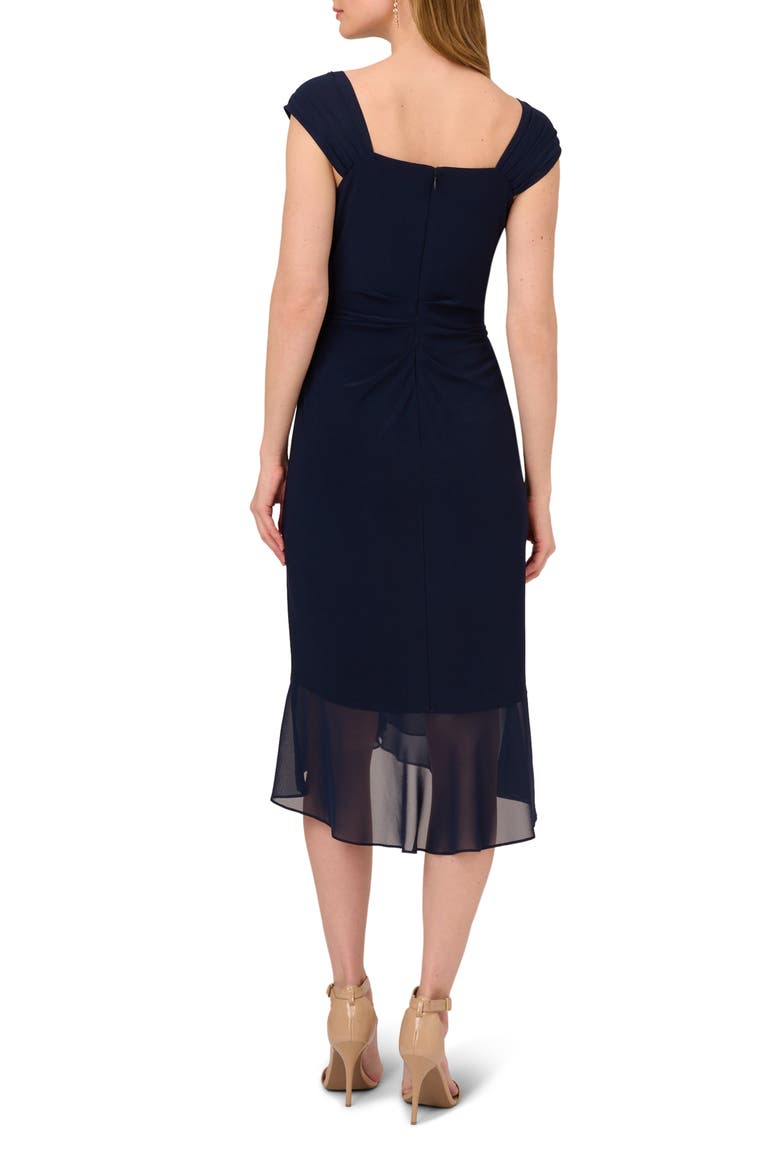 Chiffon Drape Dress, Alternate, color, MIDNIGHT