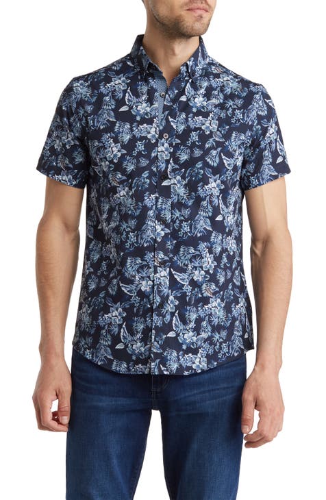 Floral Short Sleeve Button-Down Shirt