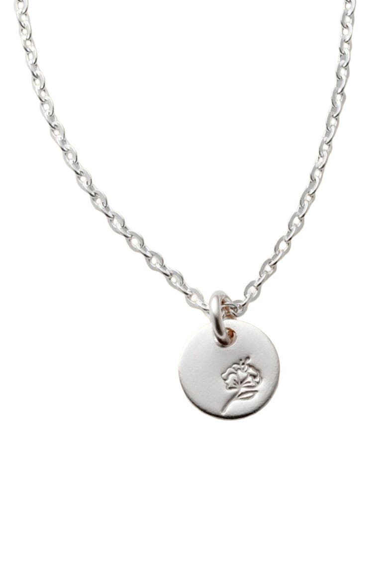 February Birth Flower Necklace, Main, color, Silver