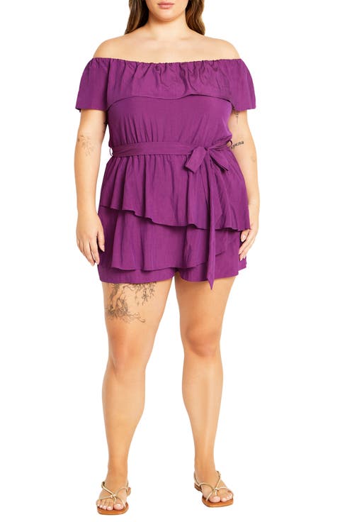 Kiki Off the Shoulder Playsuit Romper (Plus)