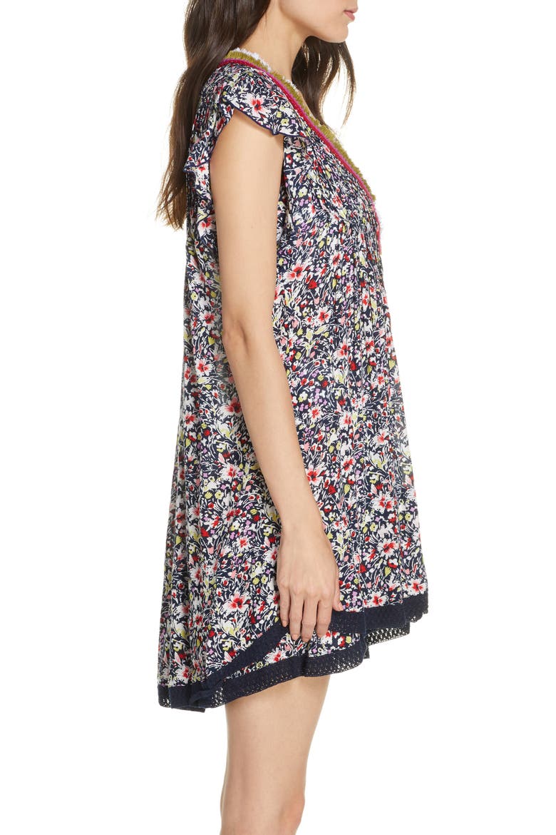 Poupette St. Barth Sasha Cover-Up Minidress, Alternate, color, NAVY AZALEA