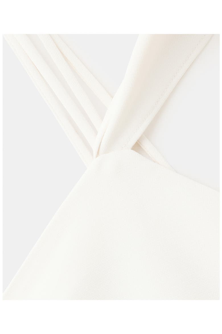 Asymmetric One-Shoulder Maxi Dress with Scarf, Alternate, color, ECRU