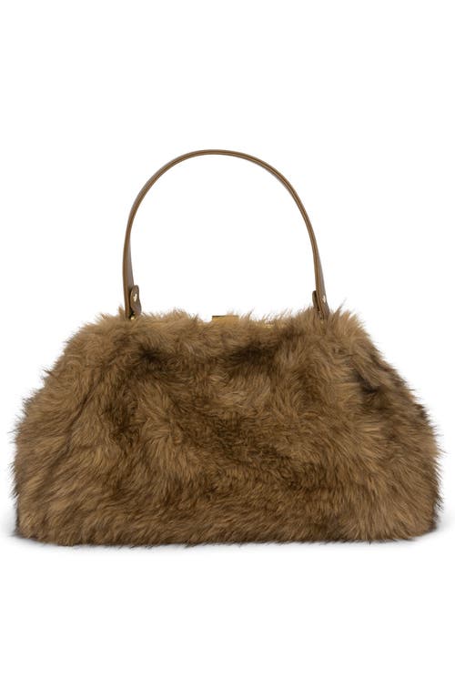 Jeffrey Campbell Gabor Faux Fur Satchel Handbag In Brown