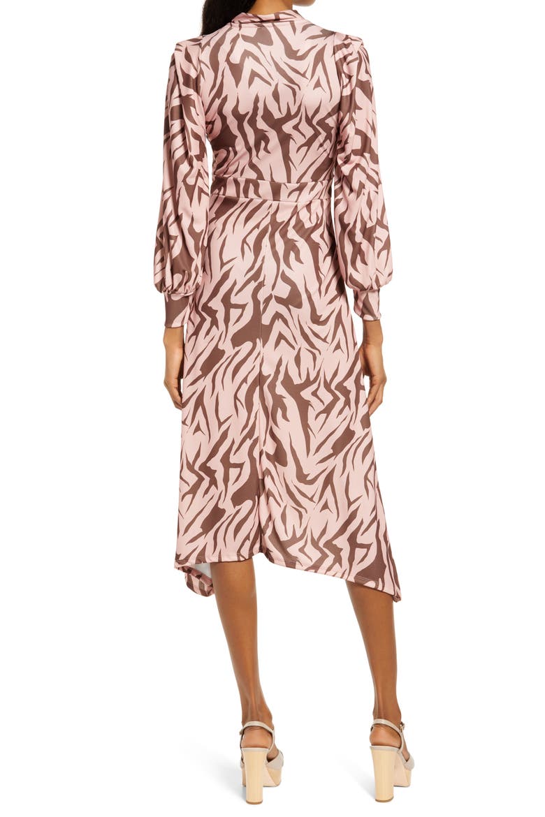 Front Tie Long Sleeve Jersey Dress, Alternate, color, LIGHT PINK