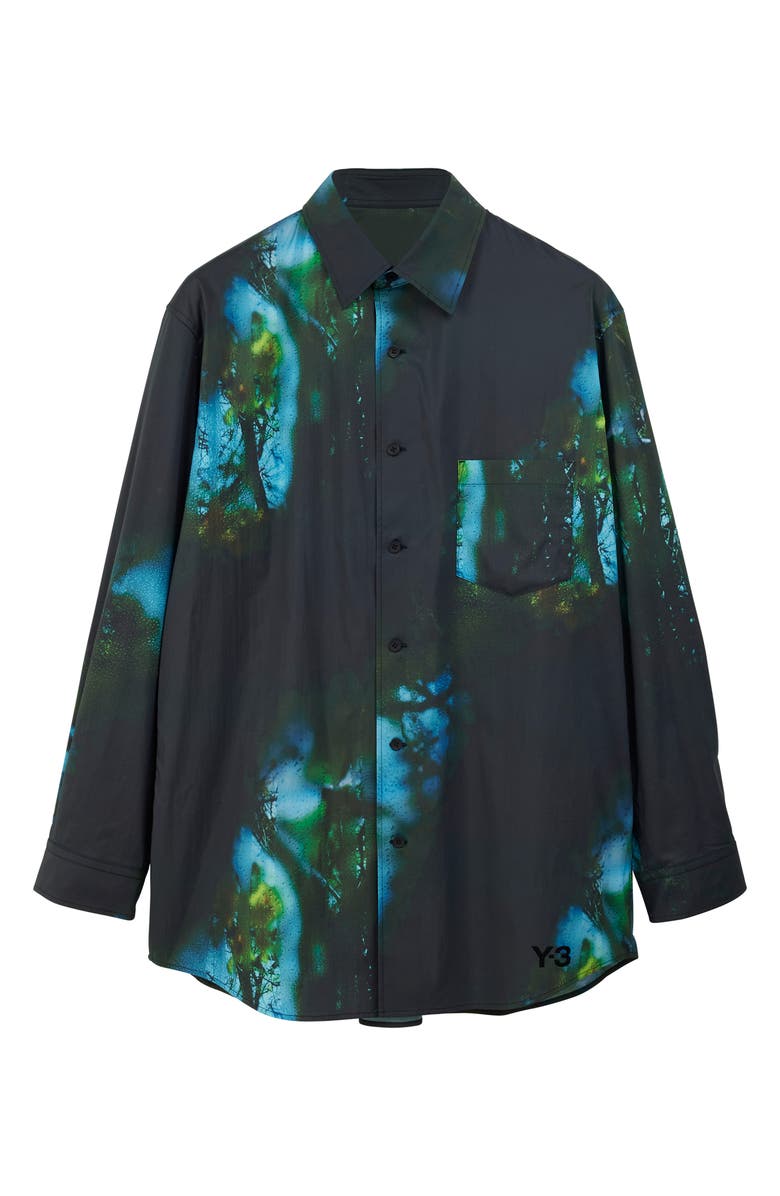 Y-3 Photo Print Button-Up Shirt, Main, color, 