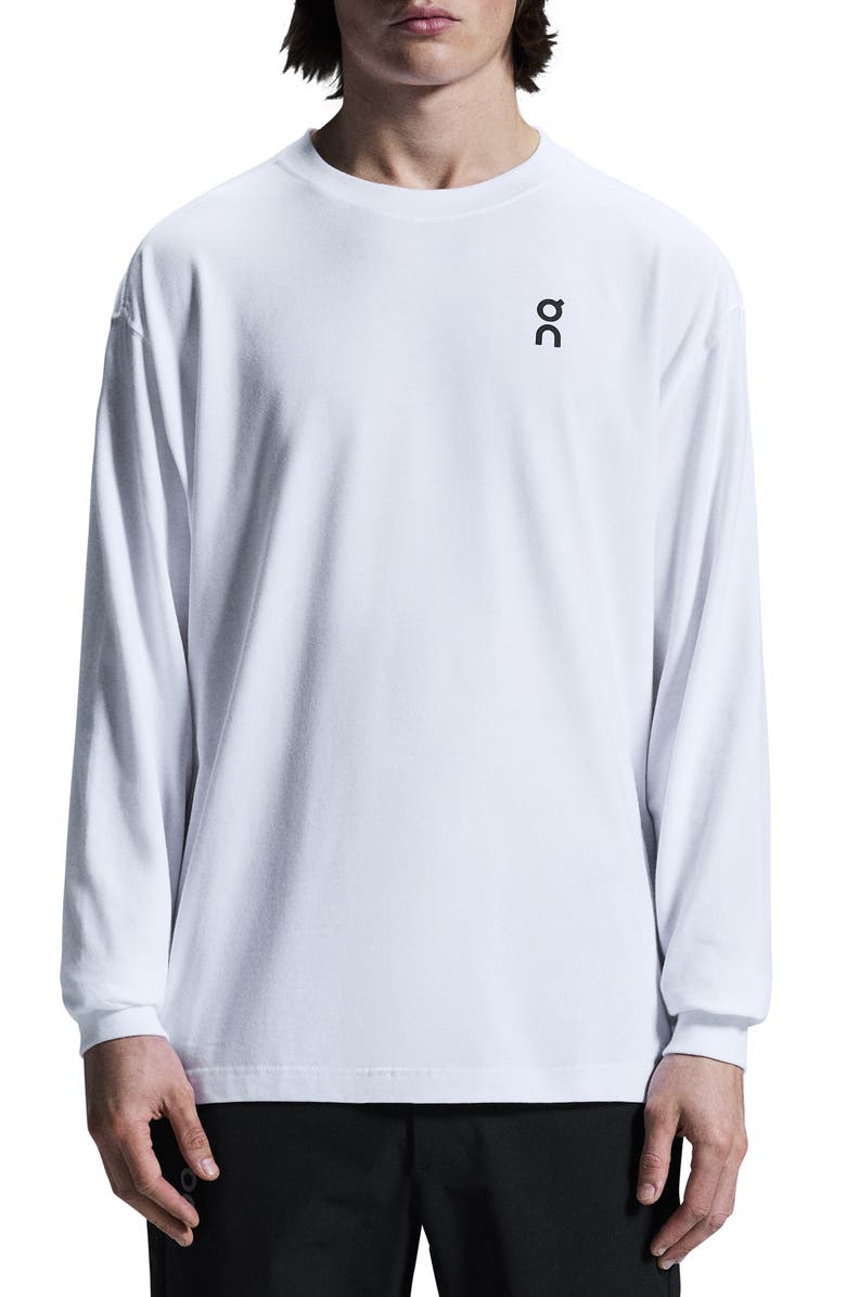 On Club Long-T Organic Cotton T-Shirt, Main, color, White