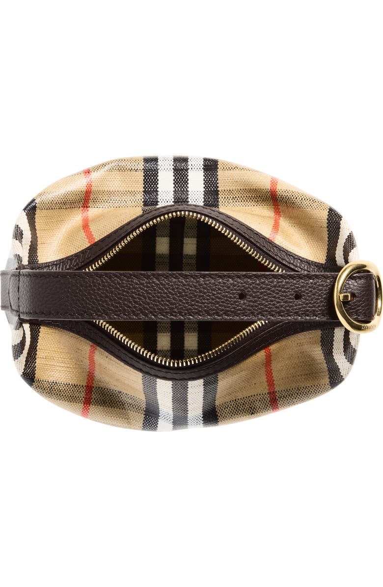 Burberry Highlands Check Coated Canvas Top Handle Bag, Alternate, color, Sand