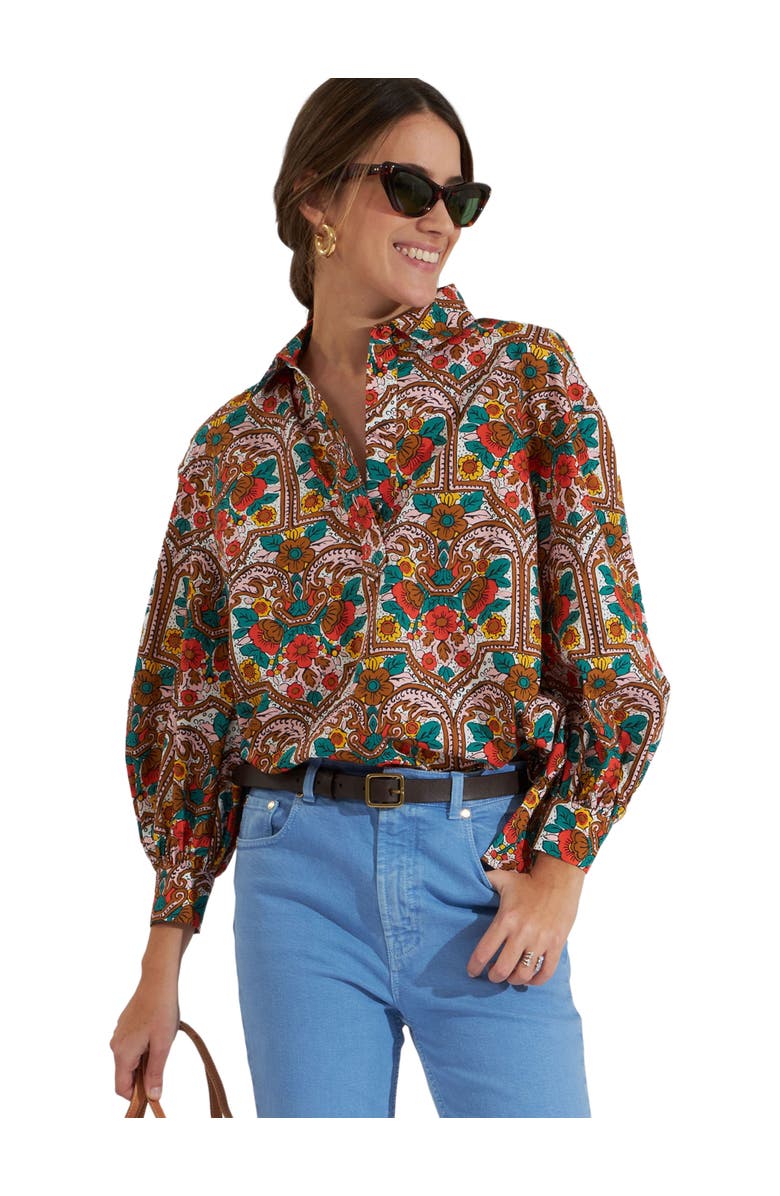 La DoubleJ Poet Shirt Corte White Rust, Main, color, Corte White Rust