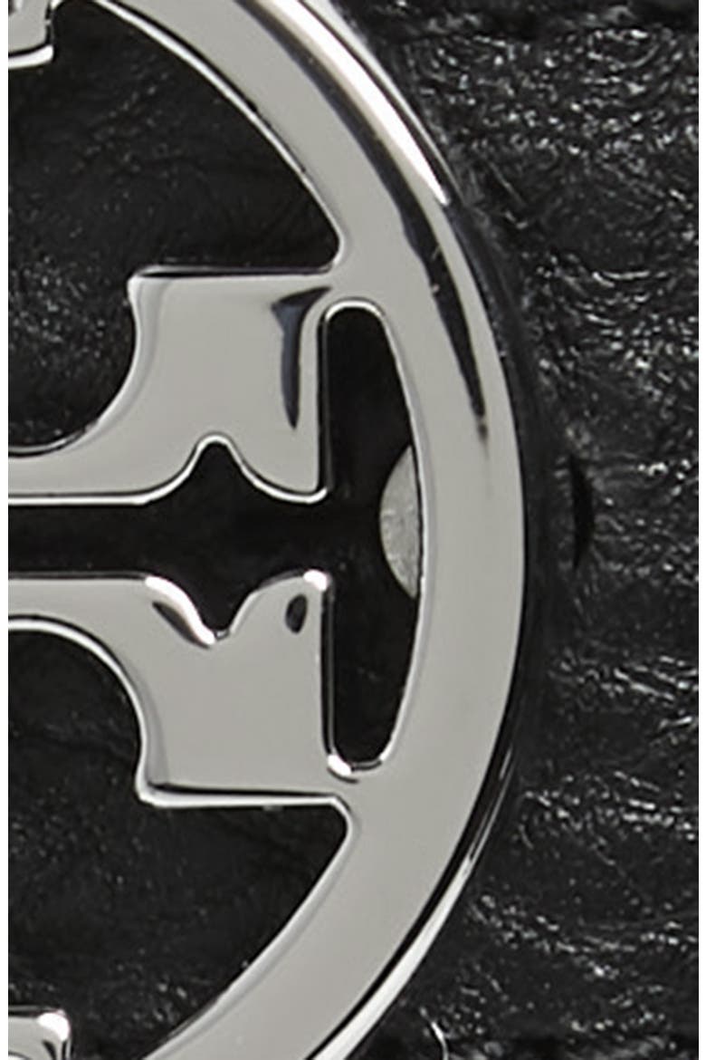 Logo Reversible Leather Belt, Alternate, color, BLACK/ SILVER