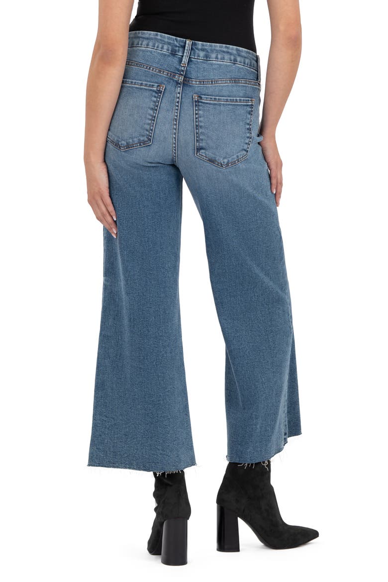 Meg Raw Hem Ankle Wide Leg Jeans, Alternate, color, TOUGHNESS