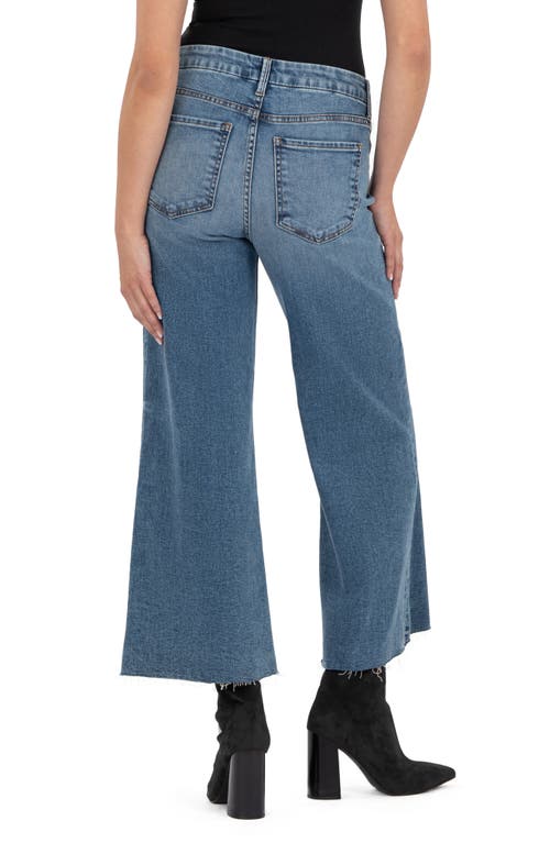 Kut From The Kloth Meg Raw Hem Ankle Wide Leg Jeans In Blue