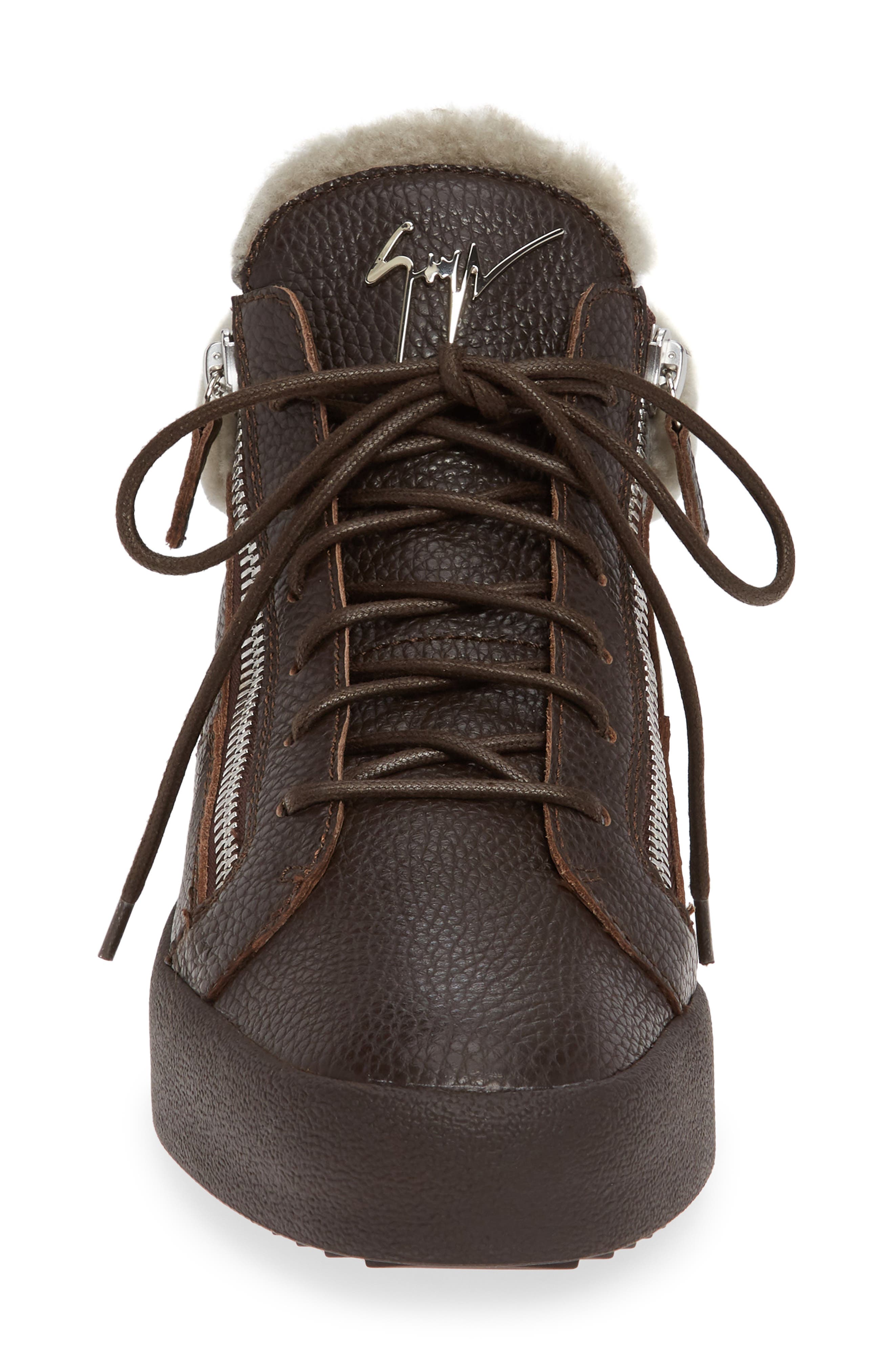 Giuseppe Zanotti Genuine Shearling Sneaker, Alternate, color, 