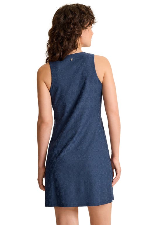 Tommy Bahama Aubrey Mongram Jacquard Sleeveless Minidress In Blue