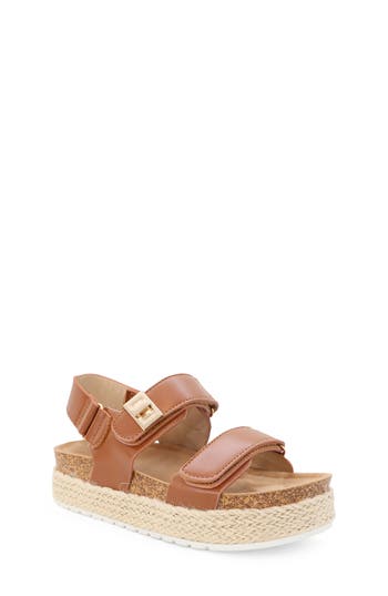Yoki Kids' Espadrille Platform Wedge Sandal In Rust