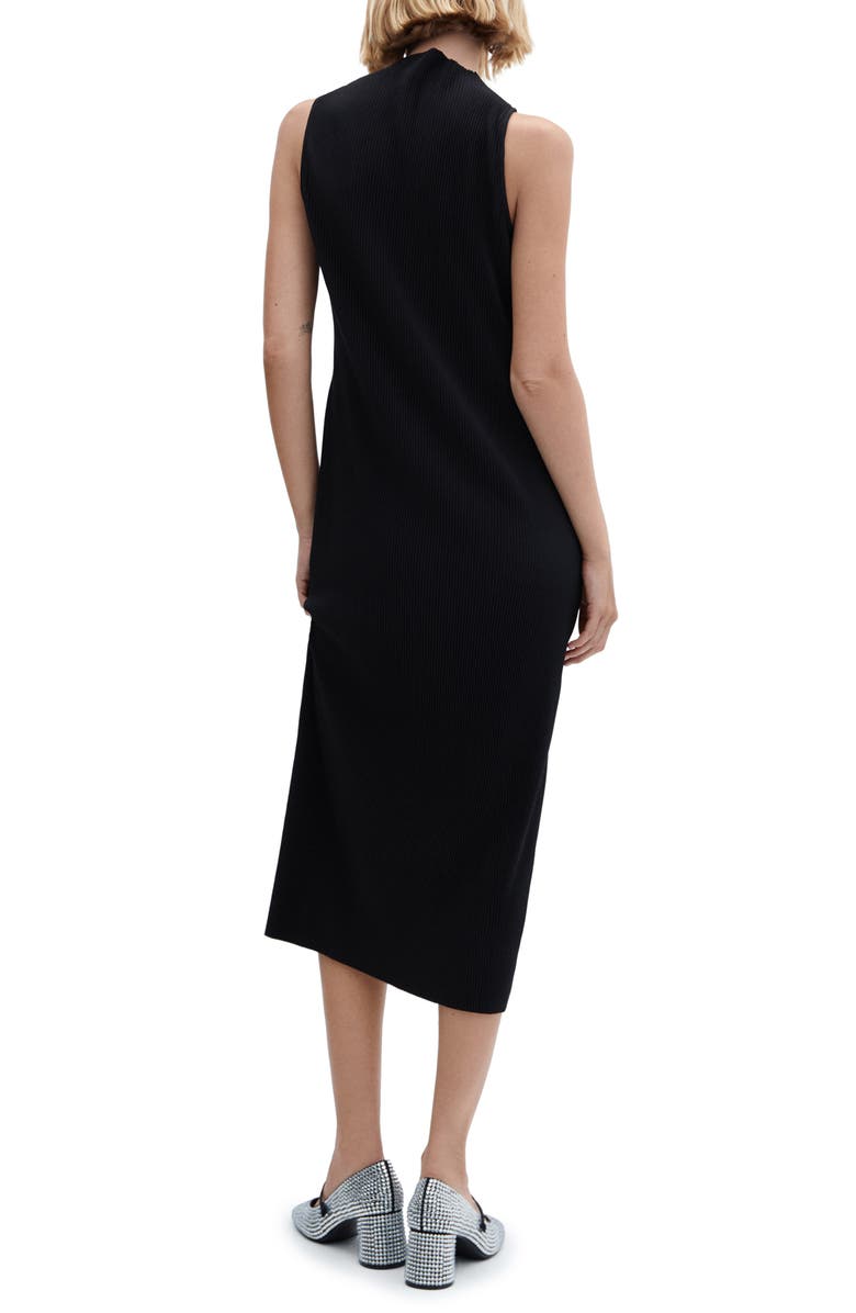 MANGO Funnel Neck Ribbed Midi Sweater Dress, Alternate, color, 