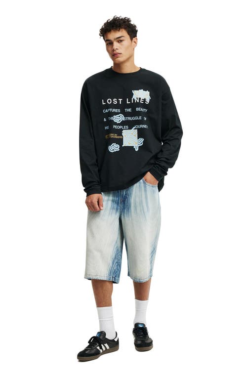 Cotton On Box Fit Tylah Saunders Long Sleeve T-shirt In Black Tylah Saunders - Lost