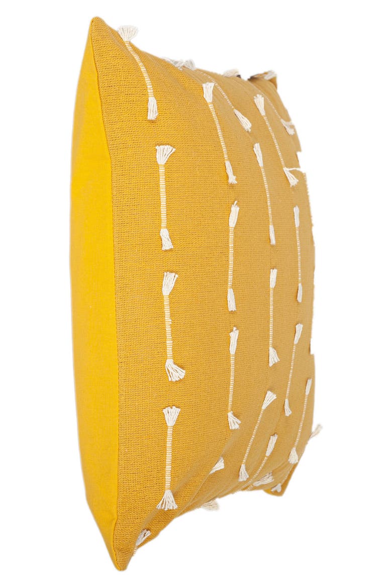 Fringe Cotton Pillow, Alternate, color, YELLOW